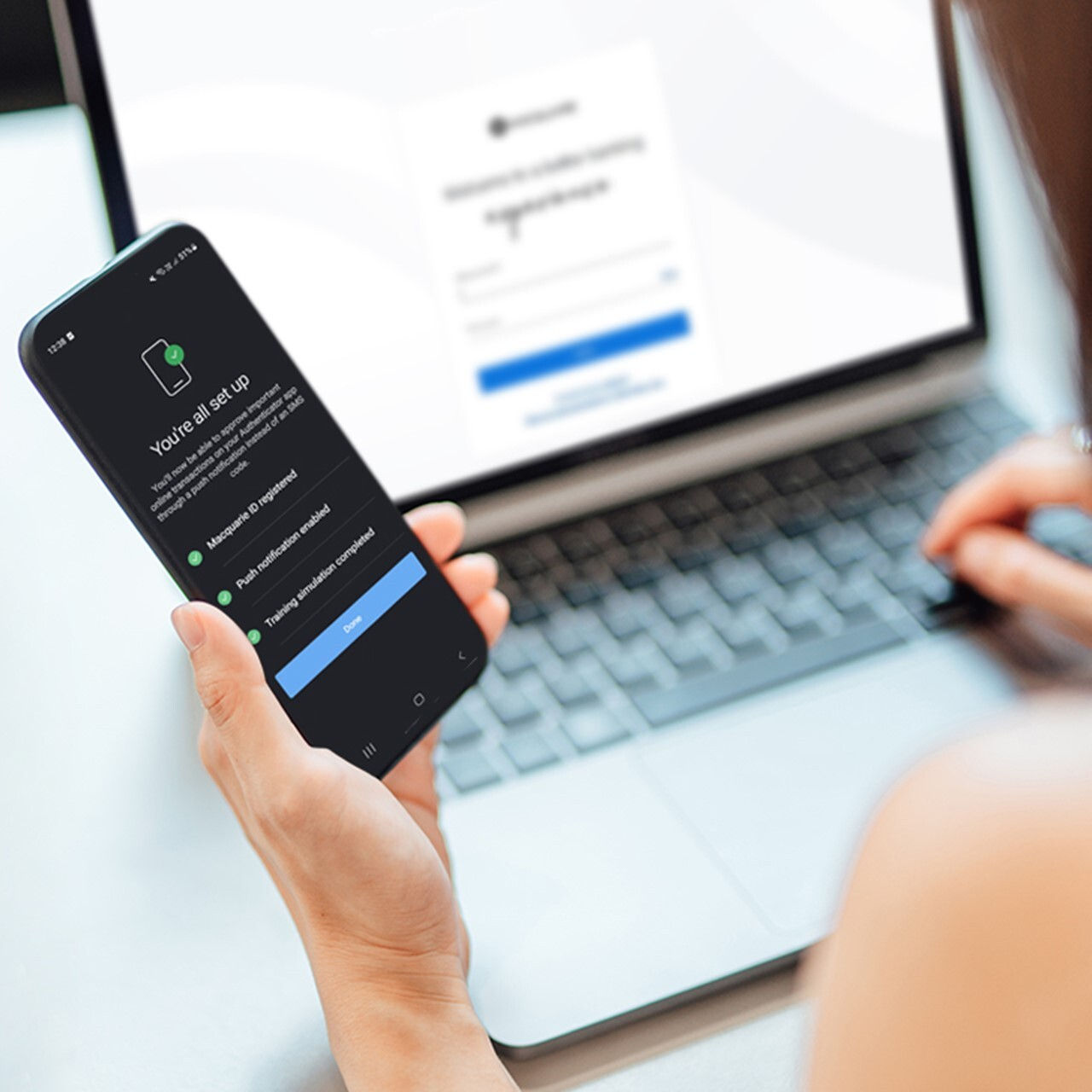 Phone in hand authenticator app