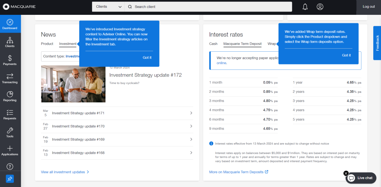 Insights and rates