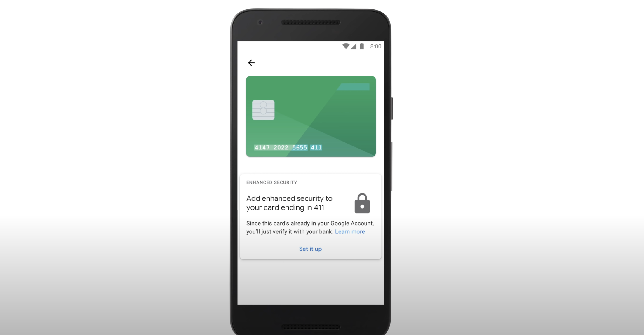 How your card is verified in Google Pay