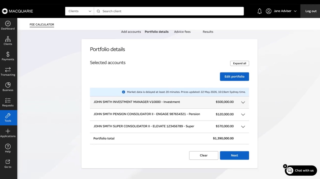 Fee calculator demo video