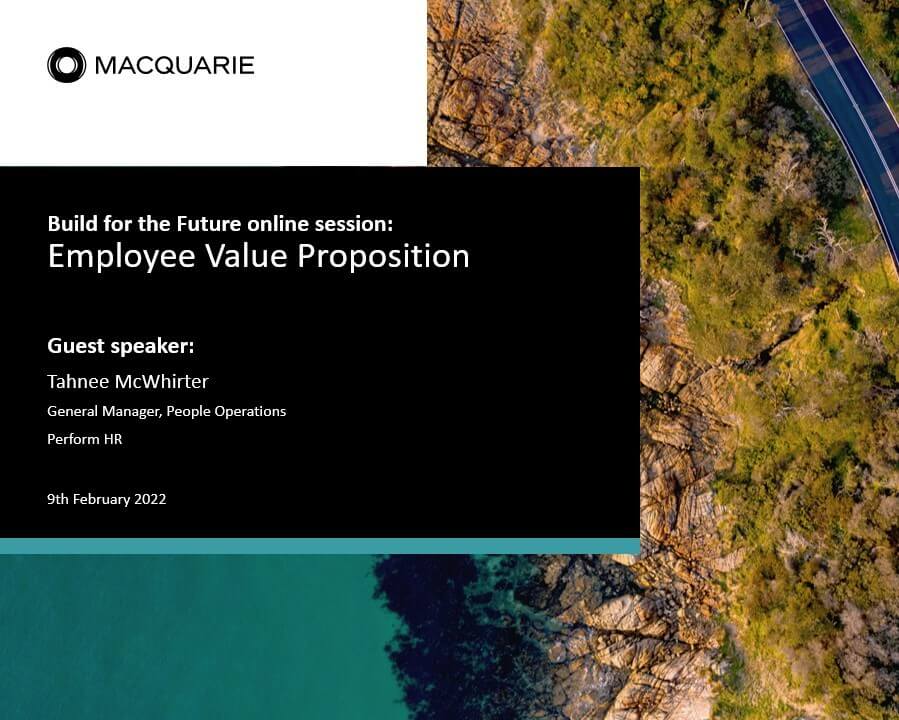 Build for the Future online session: Employee value proposition