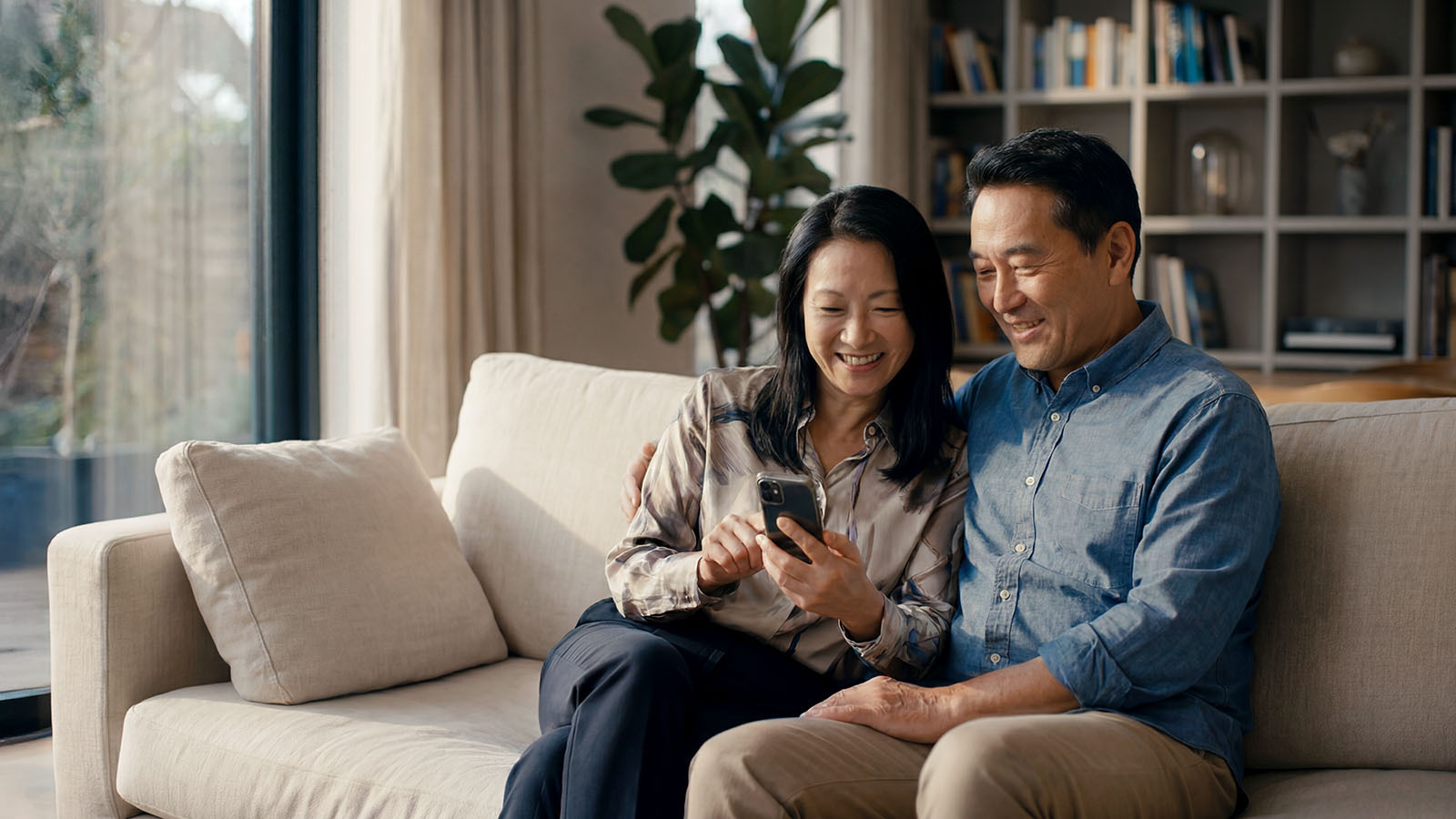 Couple sitting on couch
