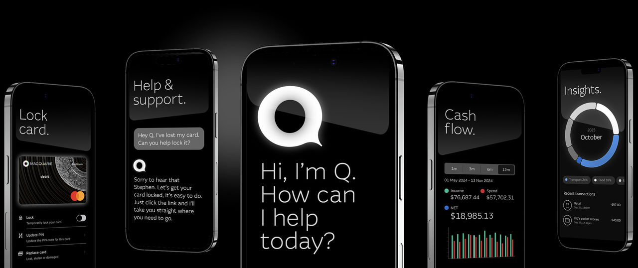 Macquarie mobile banking interfaces