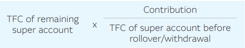 Example of a formula showing the proportioning rule affecting deduction notices