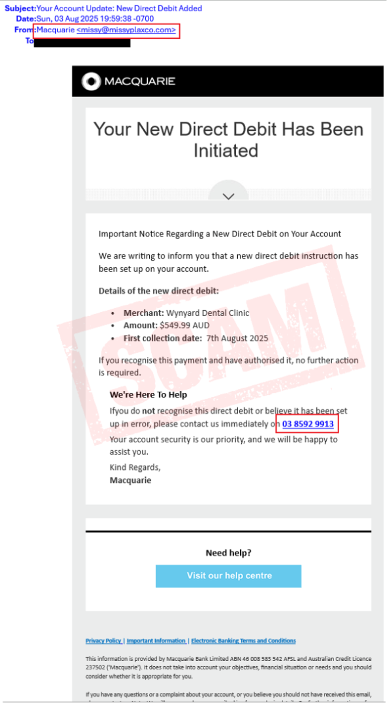 August scam email example 3